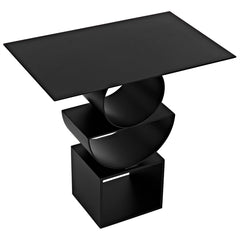 Noir Shape Side Table, Black Steel-Noir Furniture-Blue Hand Home