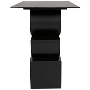 Noir Shape Side Table, Black Steel-Noir Furniture-Blue Hand Home