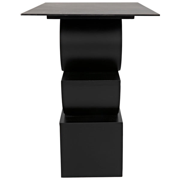 Noir Shape Side Table, Black Steel-Noir Furniture-Blue Hand Home