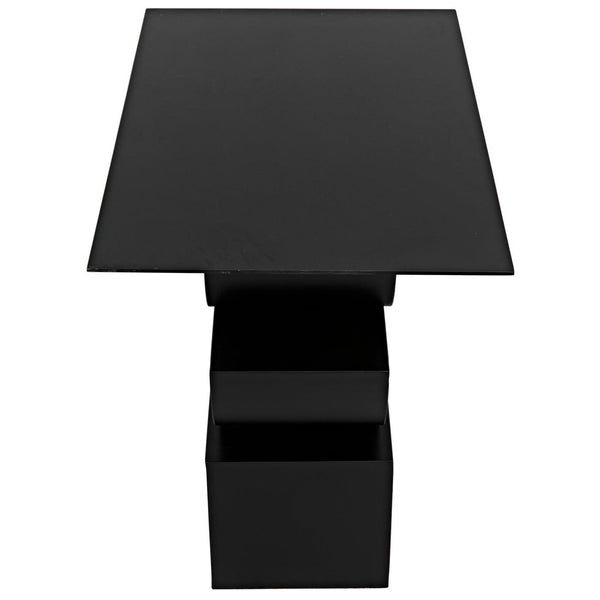 Noir Shape Side Table, Black Steel-Noir Furniture-Blue Hand Home