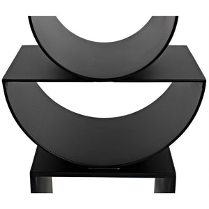 Noir Shape Side Table, Black Steel-Noir Furniture-Blue Hand Home