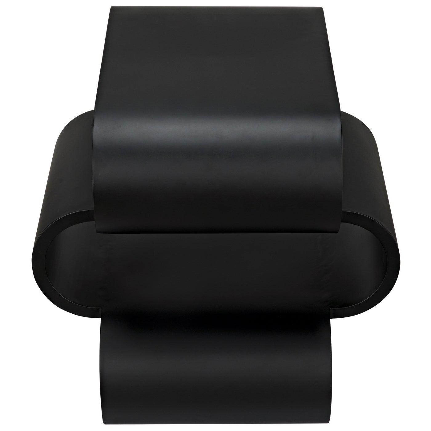 Noir Nada Side Table, Black Steel-Noir Furniture-Blue Hand Home