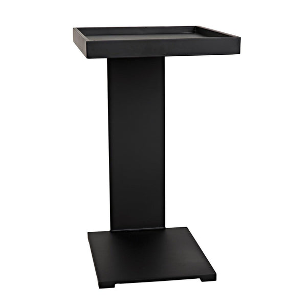 Noir Ledge All Metal Side Table, Black Steel-Noir Furniture-Blue Hand Home