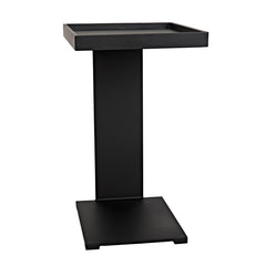 Noir Ledge All Metal Side Table, Black Steel-Noir Furniture-Blue Hand Home