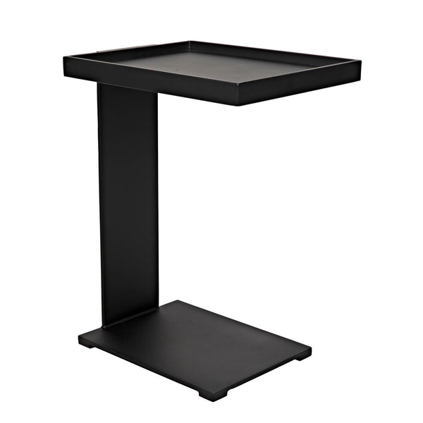 Noir Ledge All Metal Side Table, Black Steel-Noir Furniture-Blue Hand Home