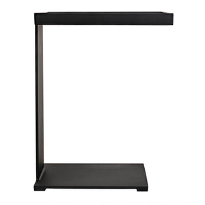 Noir Ledge All Metal Side Table, Black Steel-Noir Furniture-Blue Hand Home