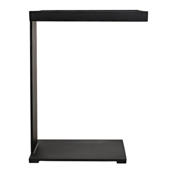 Noir Ledge All Metal Side Table, Black Steel-Noir Furniture-Blue Hand Home