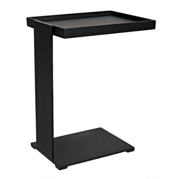 Noir Ledge All Metal Side Table, Black Steel-Noir Furniture-Blue Hand Home