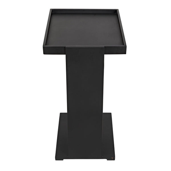 Noir Ledge All Metal Side Table, Black Steel-Noir Furniture-Blue Hand Home