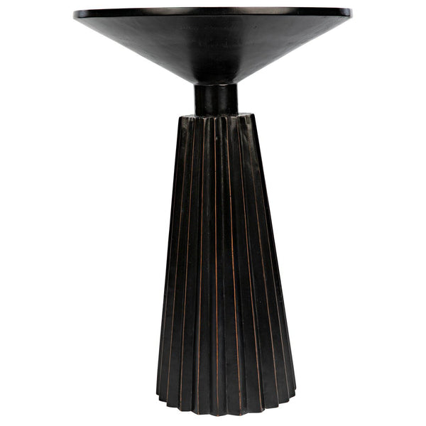 Noir Orson Side Table, Hand Rubbed Black-Noir Furniture-Blue Hand Home