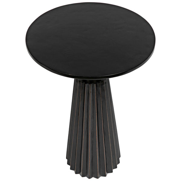 Noir Orson Side Table, Hand Rubbed Black-Noir Furniture-Blue Hand Home