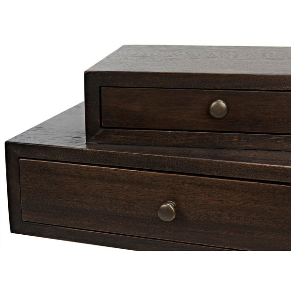 Noir Enola Side Table, Ebony Walnut with Steel Base-Noir Furniture-Blue Hand Home