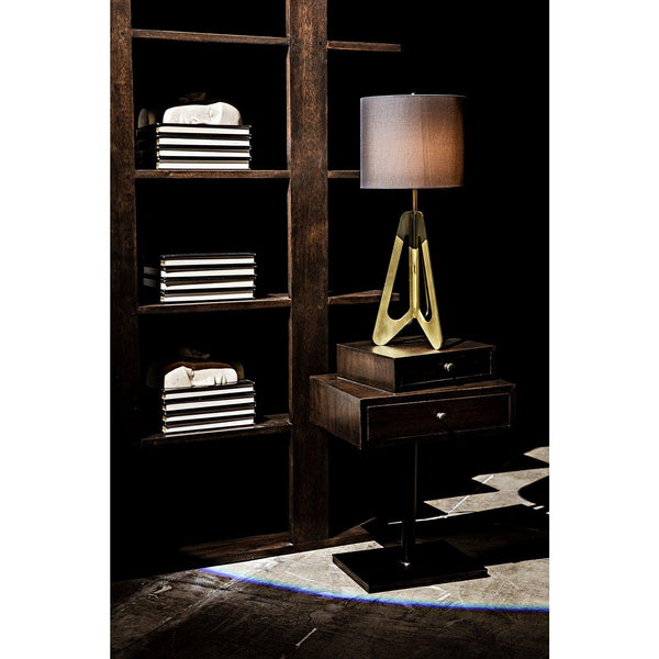 Noir Enola Side Table, Ebony Walnut with Steel Base-Noir Furniture-Blue Hand Home