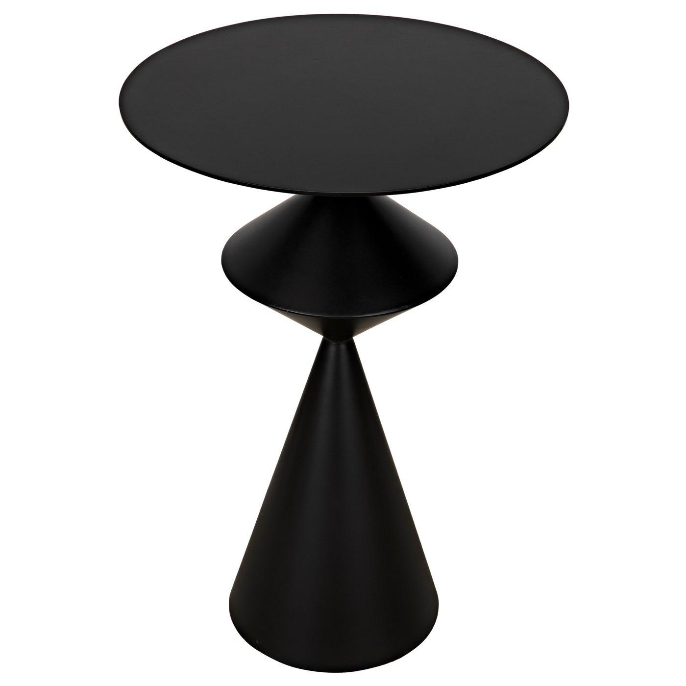 Noir Zasa Side Table, Black Steel-Noir Furniture-Blue Hand Home
