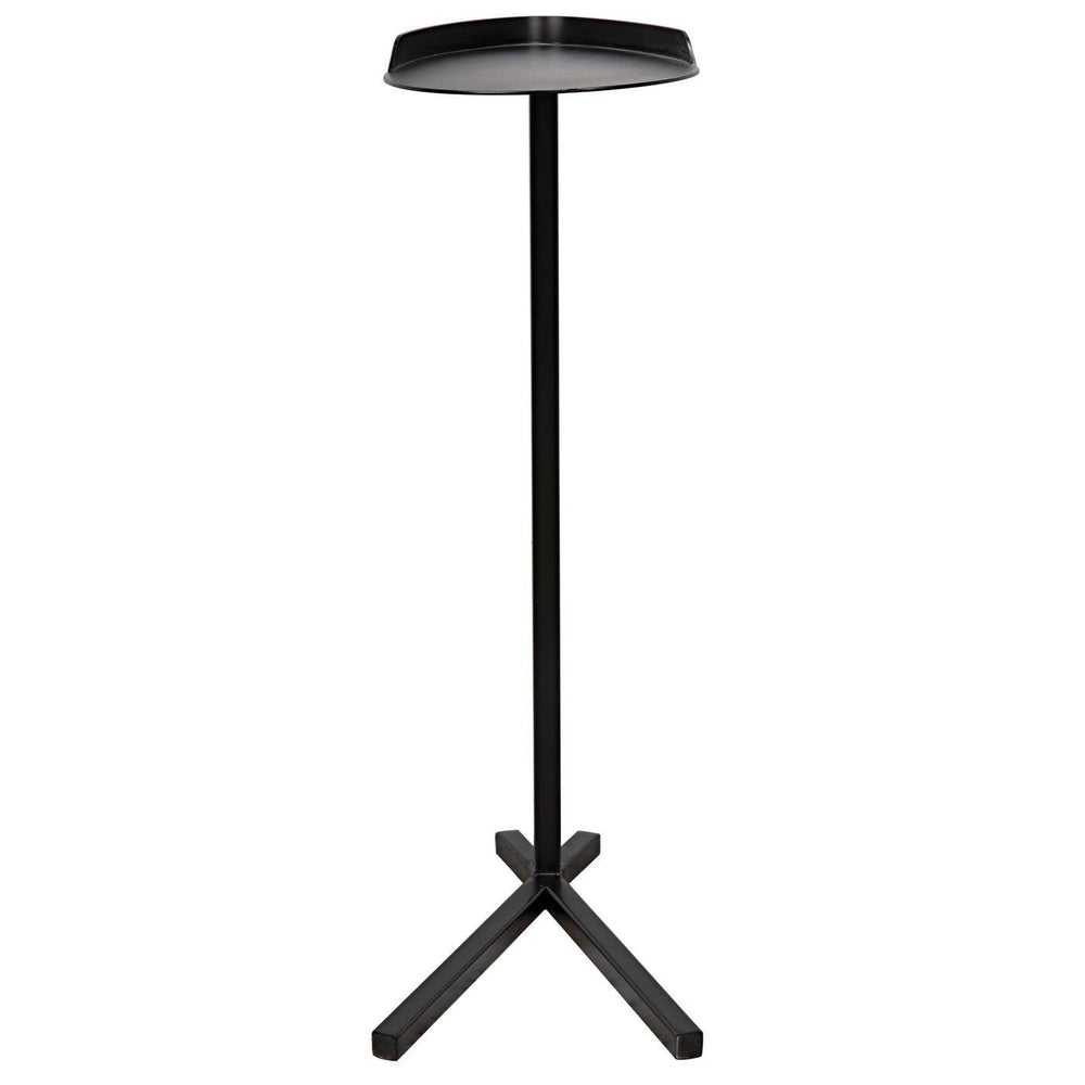 Noir Golem Side Table, Black Steel-Noir Furniture-Blue Hand Home