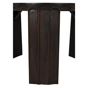 Noir Fluted Side Table, Pale with Light Brown Trim-Noir Furniture-Blue Hand Home
