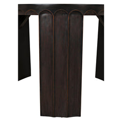 Noir Fluted Side Table, Pale with Light Brown Trim-Noir Furniture-Blue Hand Home