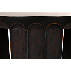 Noir Fluted Side Table, Pale with Light Brown Trim-Noir Furniture-Blue Hand Home