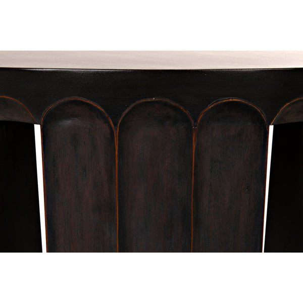 Noir Fluted Side Table, Pale with Light Brown Trim-Noir Furniture-Blue Hand Home
