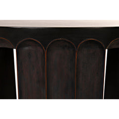 Noir Fluted Side Table, Pale with Light Brown Trim-Noir Furniture-Blue Hand Home