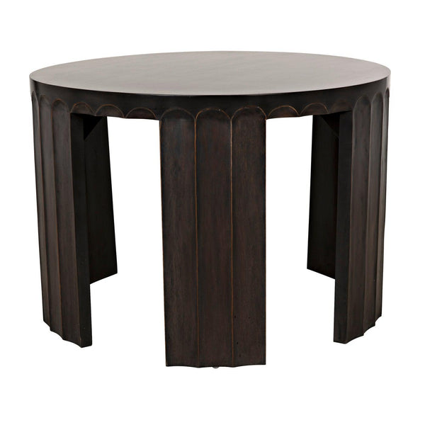 Noir Fluted Side Table, Pale with Light Brown Trim-Noir Furniture-Blue Hand Home