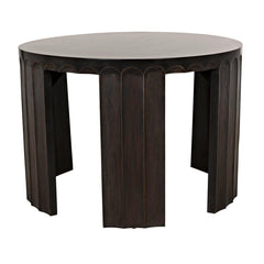 Noir Fluted Side Table, Pale with Light Brown Trim-Noir Furniture-Blue Hand Home