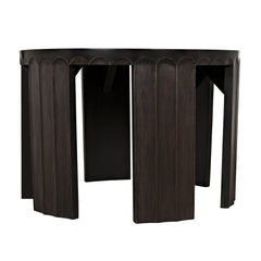 Noir Fluted Side Table, Pale with Light Brown Trim-Noir Furniture-Blue Hand Home