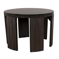 Noir Fluted Side Table, Pale with Light Brown Trim-Noir Furniture-Blue Hand Home