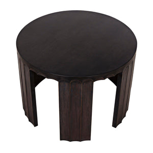 Noir Fluted Side Table, Pale with Light Brown Trim-Noir Furniture-Blue Hand Home