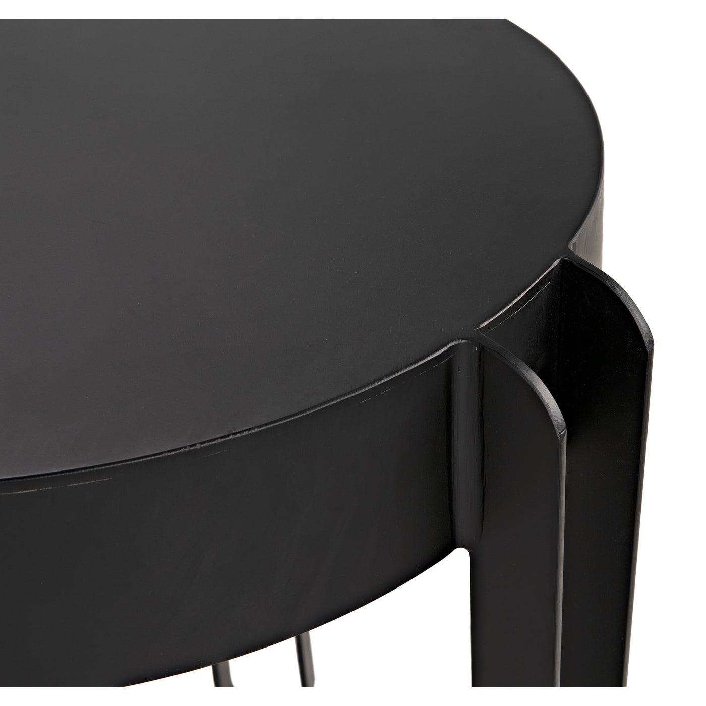 Noir Marcellus Side Table, Black Metal-Noir Furniture-Blue Hand Home