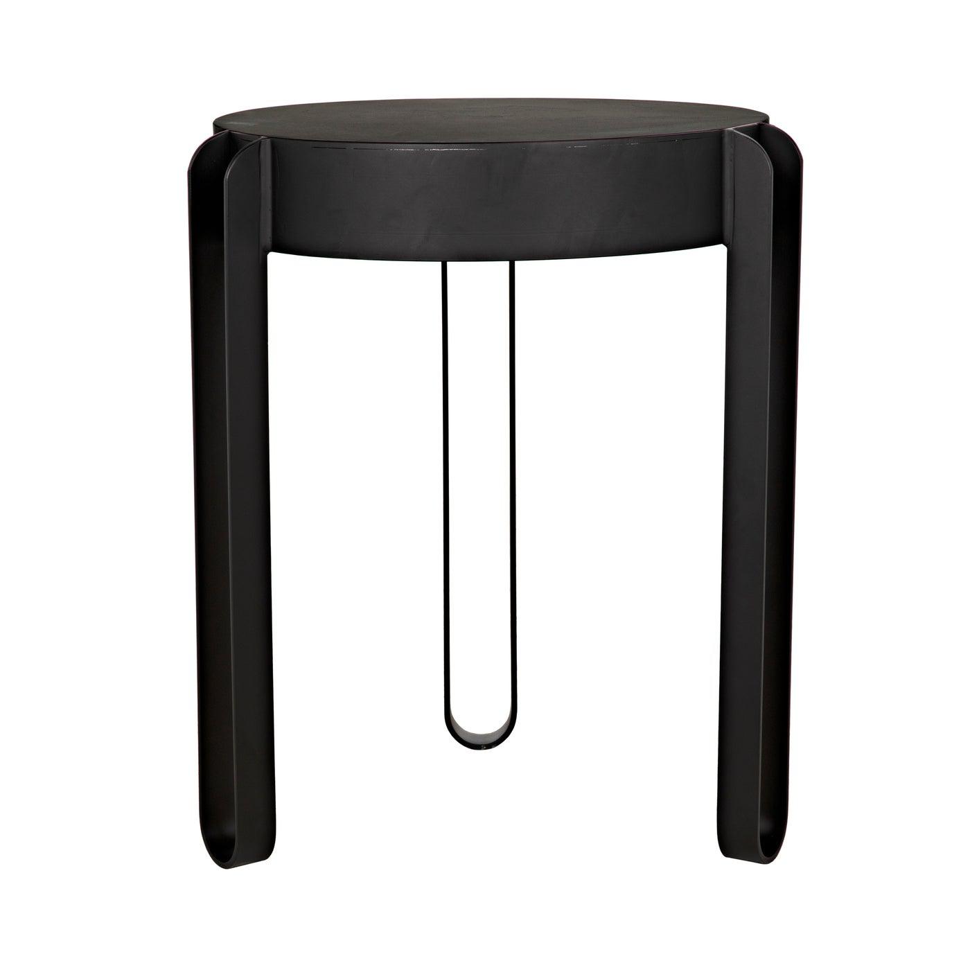 Noir Marcellus Side Table, Black Metal-Noir Furniture-Blue Hand Home