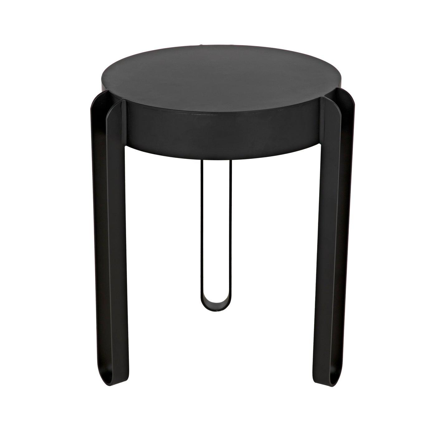 Noir Marcellus Side Table, Black Metal-Noir Furniture-Blue Hand Home