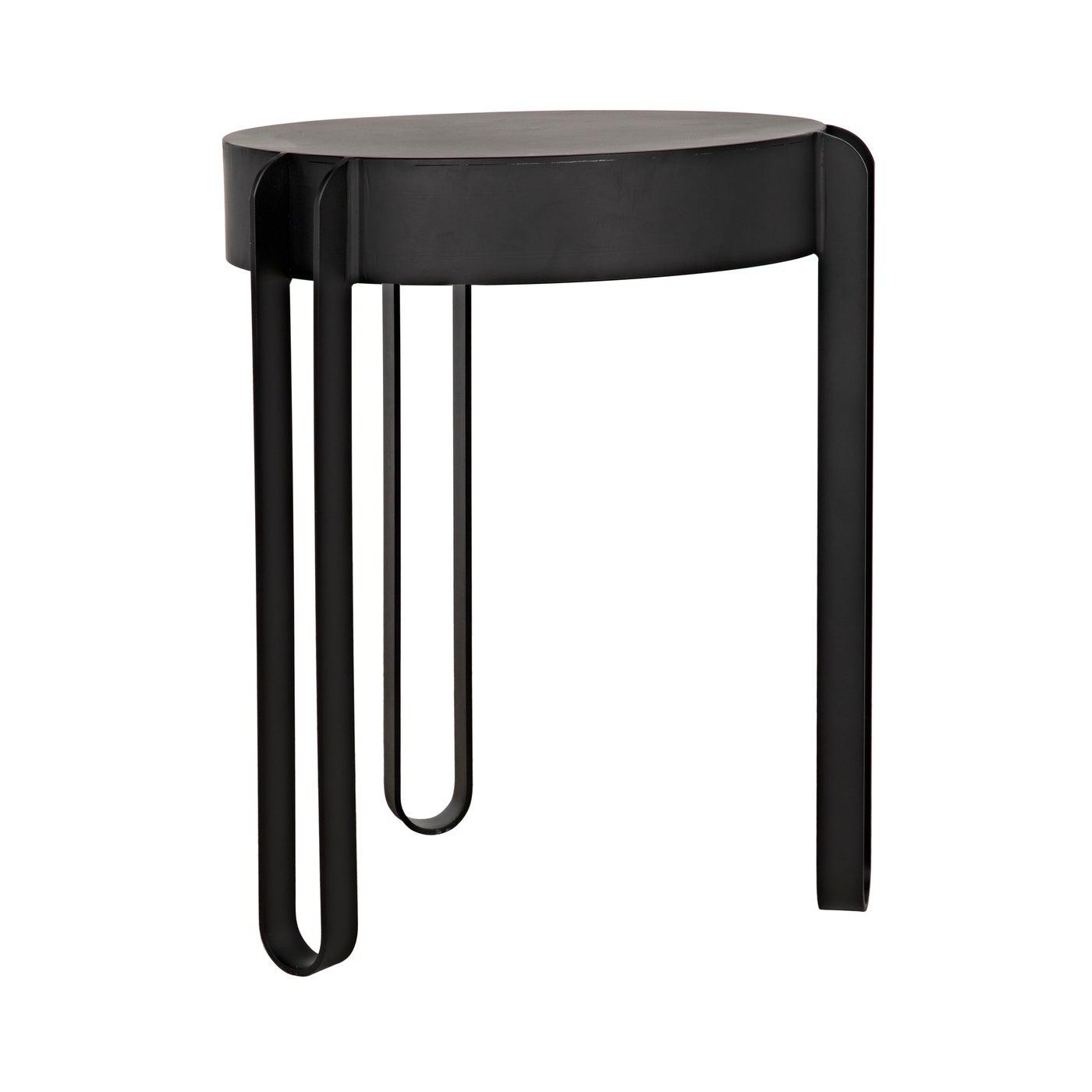 Noir Marcellus Side Table, Black Metal-Noir Furniture-Blue Hand Home