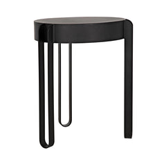 Noir Marcellus Side Table, Black Metal-Noir Furniture-Blue Hand Home