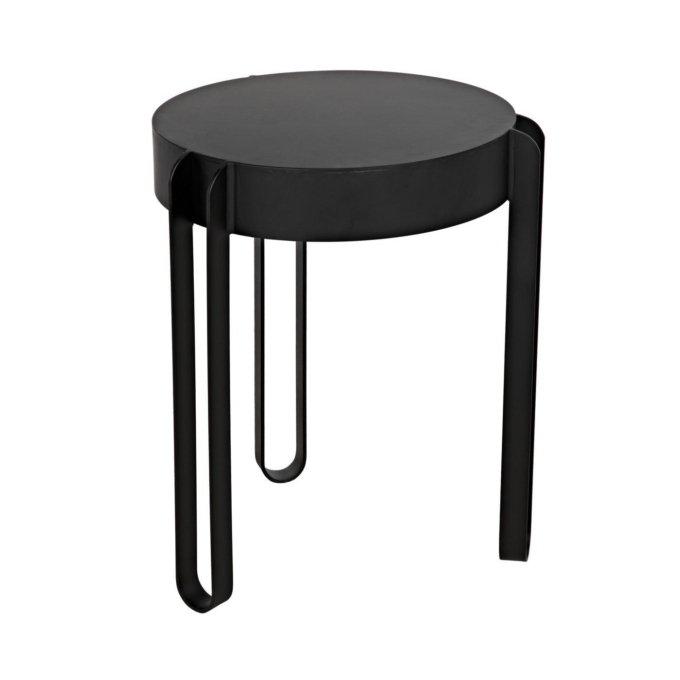 Noir Marcellus Side Table, Black Metal-Noir Furniture-Blue Hand Home