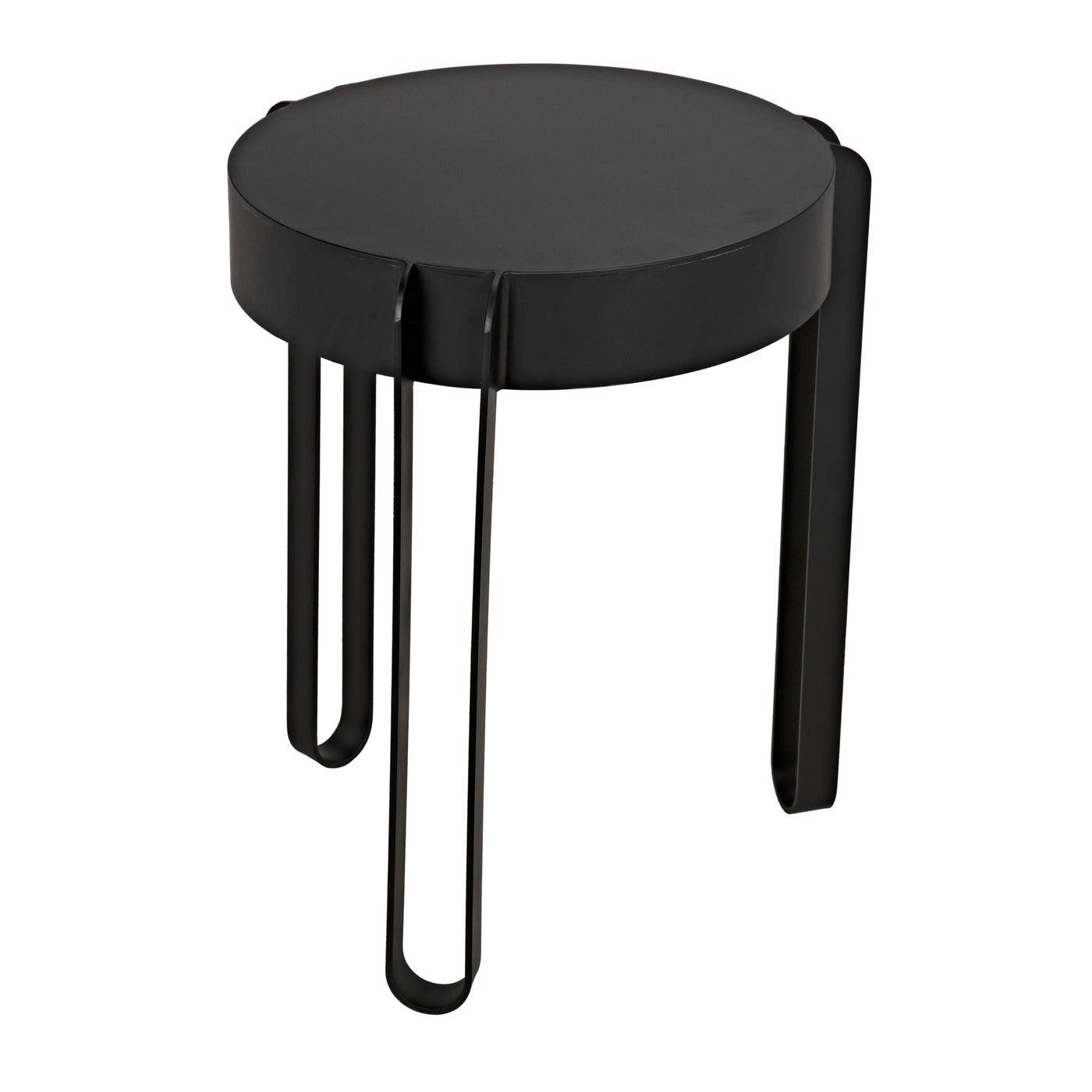 Noir Marcellus Side Table, Black Metal-Noir Furniture-Blue Hand Home