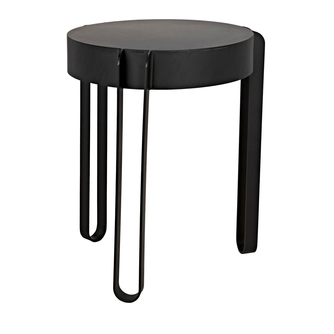 Noir Marcellus Side Table, Black Metal-Noir Furniture-Blue Hand Home