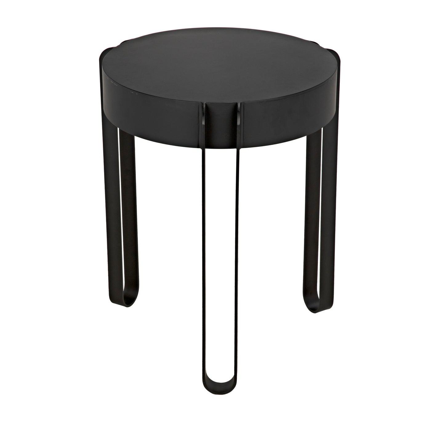 Noir Marcellus Side Table, Black Metal-Noir Furniture-Blue Hand Home