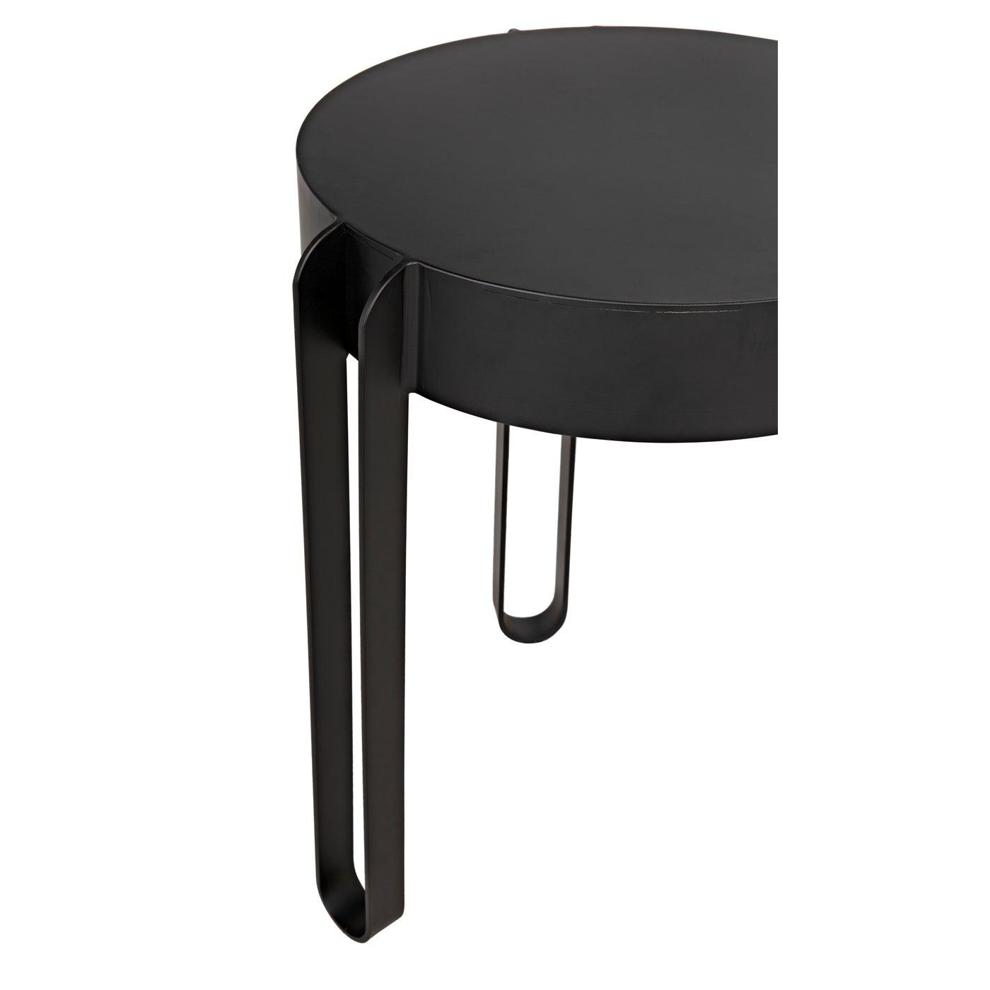 Noir Marcellus Side Table, Black Metal-Noir Furniture-Blue Hand Home
