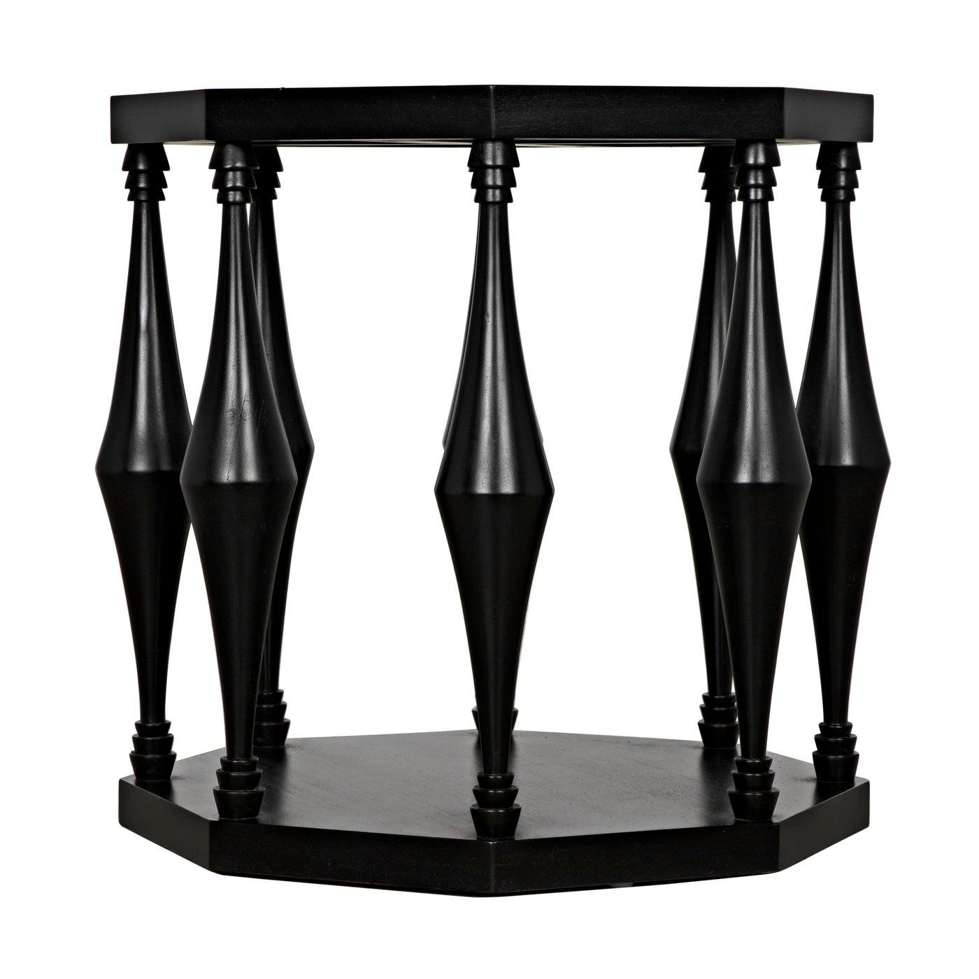Marceo Side Table, Hand Rubbed Black