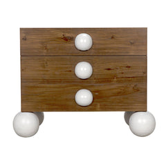 Marcel Side Table, Teak with White Details