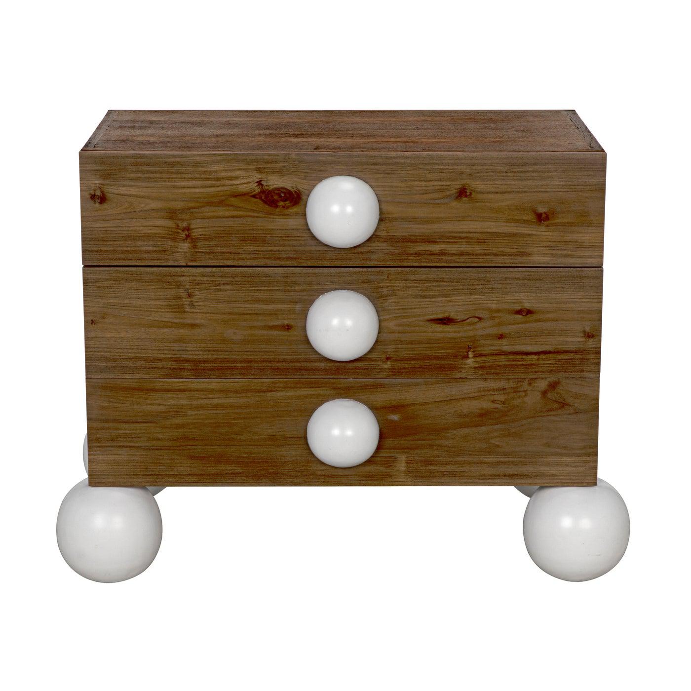 Marcel Side Table, Teak with White Details