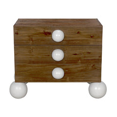 Marcel Side Table, Teak with White Details