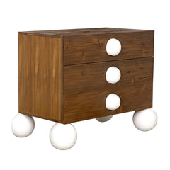 Marcel Side Table, Teak with White Details