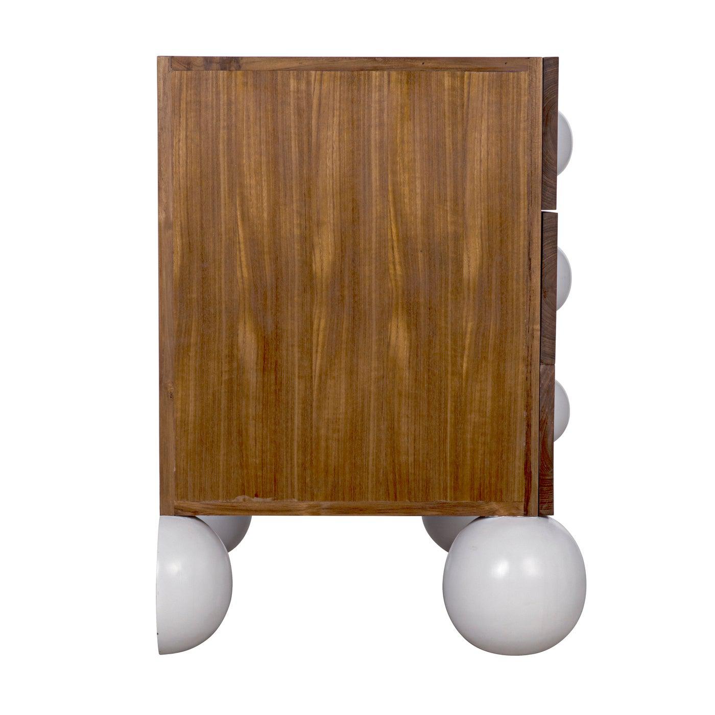 Marcel Side Table, Teak with White Details