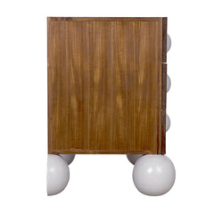 Marcel Side Table, Teak with White Details