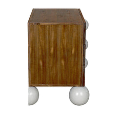 Marcel Side Table, Teak with White Details