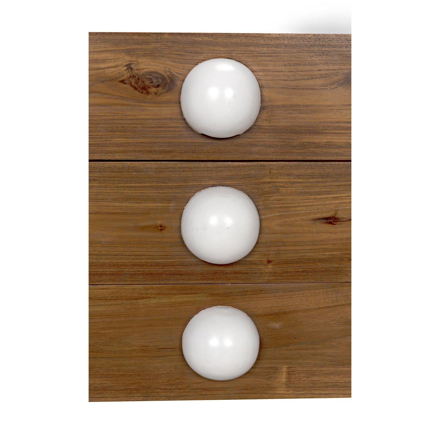 Marcel Side Table, Teak with White Details