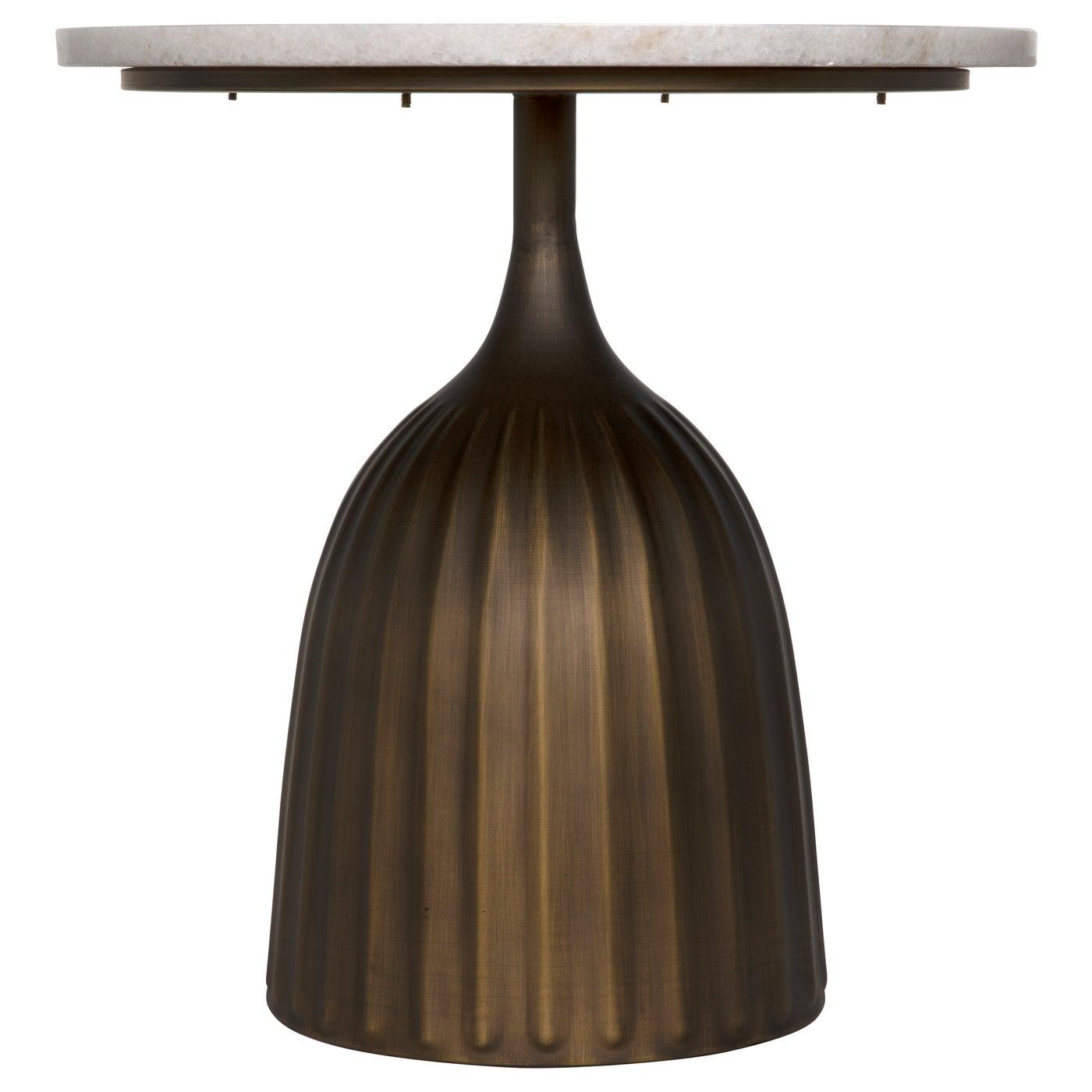 Samuel Side Table, Aged Brass