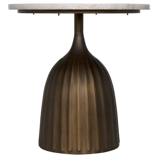 Samuel Side Table, Aged Brass-Noir Furniture-Blue Hand Home
